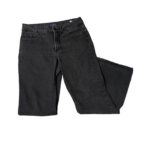 NYDJ-Not Your Daughter's Jeans Faux Leather‎ Pocket Accents Bootcut Black SZ 6P - Picture 1 of 12